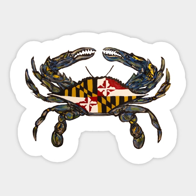 Grateful Maryland Crab Sticker by Jeneralarts